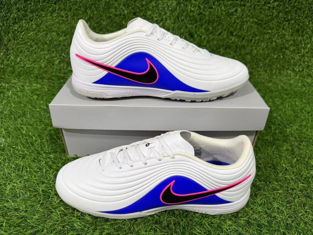 Unisex Nike Tiempo Legend 11 Elite TF Artificial Turf Low-Tops Football Shoes - White/Electric Blue/Fuchsia Pink