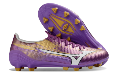 Men's Mizuno Alpha 3 FG Firm Ground Low-Tops Football Boots - Purple/Golden Lavender/Yellow Blaze