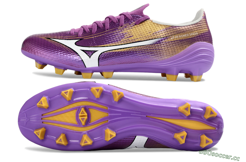 Men's Mizuno Alpha 3 FG Firm Ground Low-Tops Football Boots - Purple/Golden Lavender/Yellow Blaze 1