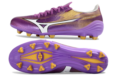 Men's Mizuno Alpha 3 FG Firm Ground Low-Tops Football Boots - Purple/Golden Lavender/Yellow Blaze