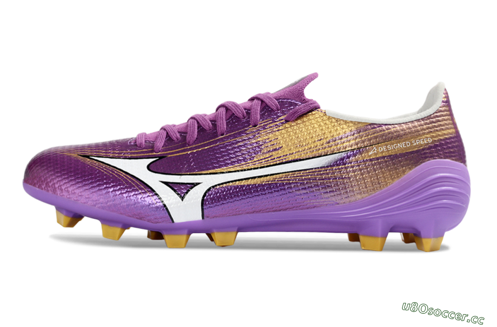 Men's Mizuno Alpha 3 FG Firm Ground Low-Tops Football Boots - Purple/Golden Lavender/Yellow Blaze 0