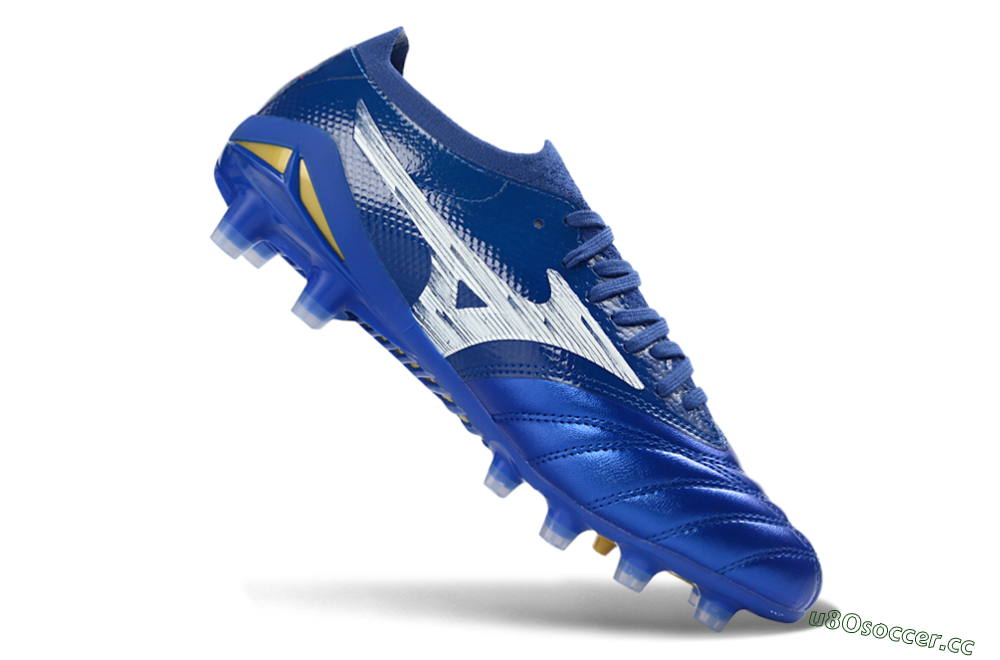 Men's Mizuno Morelia Neo 3 FG Firm Ground Low-Tops Football Boots - Blue/Electric Blue/White 4