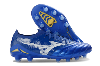 Men's Mizuno Morelia Neo 3 FG Firm Ground Low-Tops Football Boots - Blue/Electric Blue/White