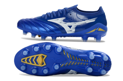 Men's Mizuno Morelia Neo 3 FG Firm Ground Low-Tops Football Boots - Blue/Electric Blue/White