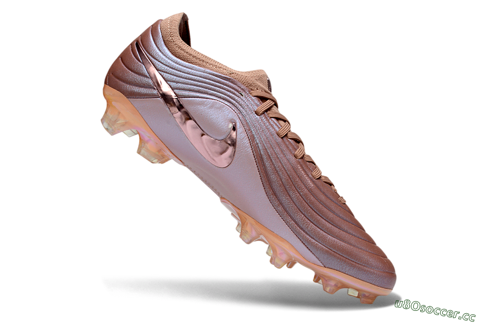 Unisex Nike Tiempo Legend 11 Elite FG Firm Ground Low-Tops Football Boots - Brown/Rose Gold/Pastel Pink 4