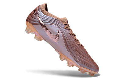 Unisex Nike Tiempo Legend 11 Elite FG Firm Ground Low-Tops Football Boots - Brown/Rose Gold/Pastel Pink