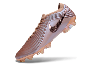 Unisex Nike Tiempo Legend 11 Elite FG Firm Ground Low-Tops Football Boots - Brown/Rose Gold/Pastel Pink