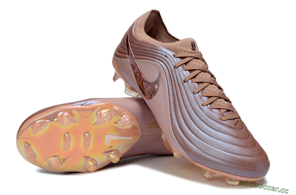 Unisex Nike Tiempo Legend 11 Elite FG Firm Ground Low-Tops Football Boots - Brown/Rose Gold/Pastel Pink 3