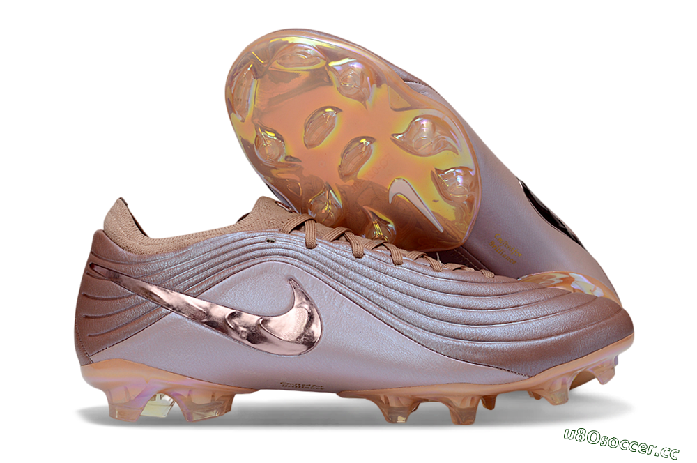 Unisex Nike Tiempo Legend 11 Elite FG Firm Ground Low-Tops Football Boots - Brown/Rose Gold/Pastel Pink 2