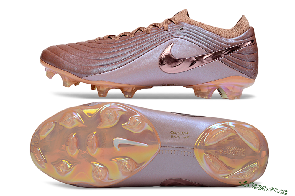 Unisex Nike Tiempo Legend 11 Elite FG Firm Ground Low-Tops Football Boots - Brown/Rose Gold/Pastel Pink 1