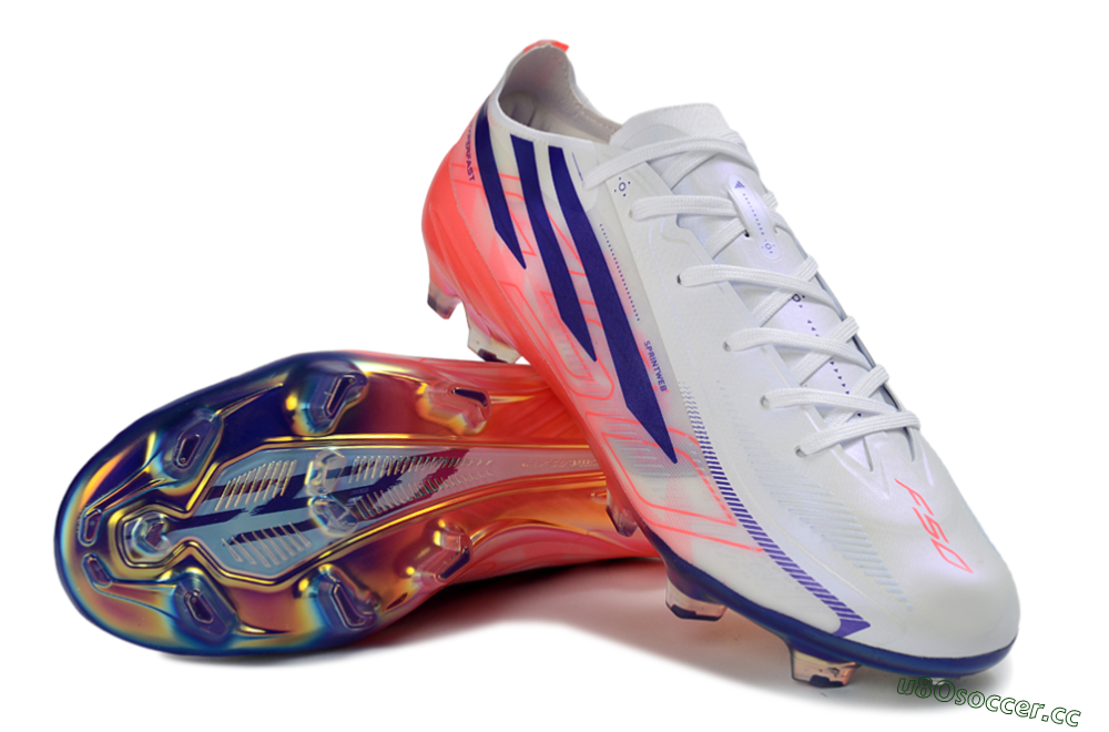Unisex Adidas F50 Hyperfast 2026 World Cup FG Firm Ground Low-Tops Football Boots - White/Electric Pink/Deep Purple 3