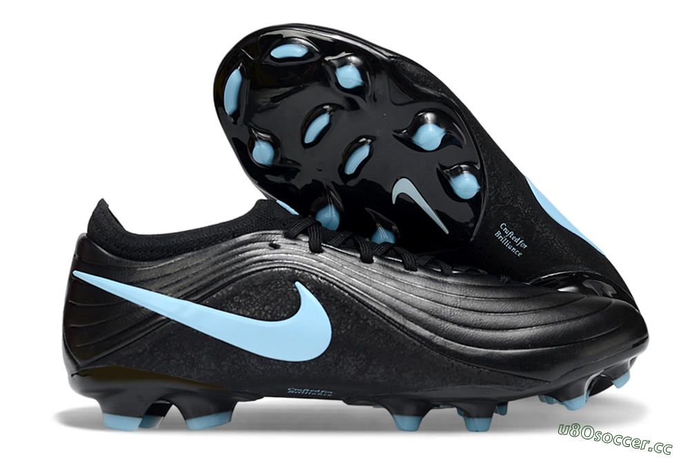 Unisex Nike Tiempo Legend 11 Elite FG Firm Ground Low-Tops Football Boots - Black/Sky Blue/Graphite 2