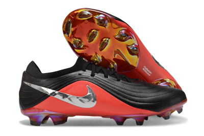 Unisex Nike Tiempo Legend 11 Elite FG Firm Ground Low-Tops Football Boots - Black/Vibrant Coral/Shiny Silver