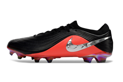 Unisex Nike Tiempo Legend 11 Elite FG Firm Ground Low-Tops Football Boots - Black/Vibrant Coral/Shiny Silver