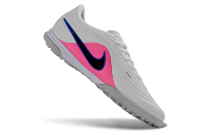 Men's Nike Tiempo Legend 11 Pro TF Artificial Turf Low-Tops Football Shoes - White/Electric Blue/Hot Pink