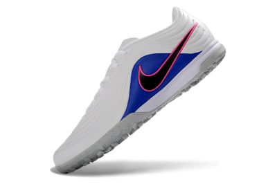 Men's Nike Tiempo Legend 11 Pro TF Artificial Turf Low-Tops Football Shoes - White/Electric Blue/Hot Pink