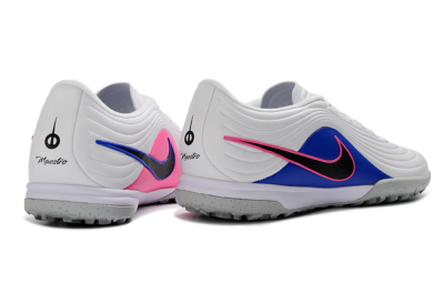 Men's Nike Tiempo Legend 11 Pro TF Artificial Turf Low-Tops Football Shoes - White/Electric Blue/Hot Pink