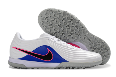 Men's Nike Tiempo Legend 11 Pro TF Artificial Turf Low-Tops Football Shoes - White/Electric Blue/Hot Pink