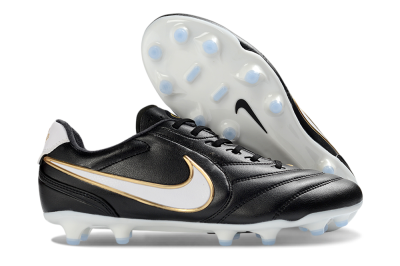 Men's Nike Tiempo Ligera Pro FG Firm Ground Low-Tops Football Boots - Black/Gold/White