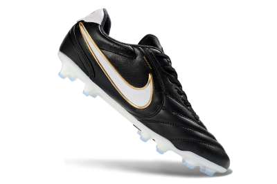 Men's Nike Tiempo Ligera Pro FG Firm Ground Low-Tops Football Boots - Black/Gold/White