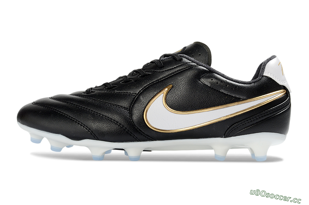 Men's Nike Tiempo Ligera Pro FG Firm Ground Low-Tops Football Boots - Black/Gold/White 0