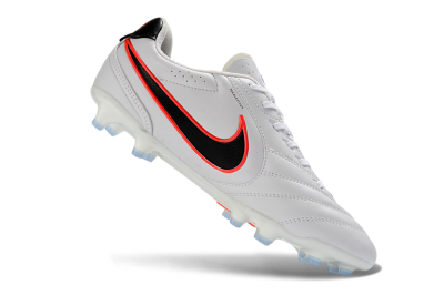 Men's Nike Tiempo Ligera Pro FG Firm Ground Low-Tops Football Boots - White/Neon Orange/Black