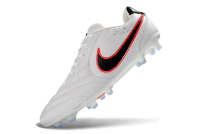 Men's Nike Tiempo Ligera Pro FG Firm Ground Low-Tops Football Boots - White/Neon Orange/Black