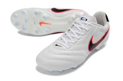 Men's Nike Tiempo Ligera Pro FG Firm Ground Low-Tops Football Boots - White/Neon Orange/Black