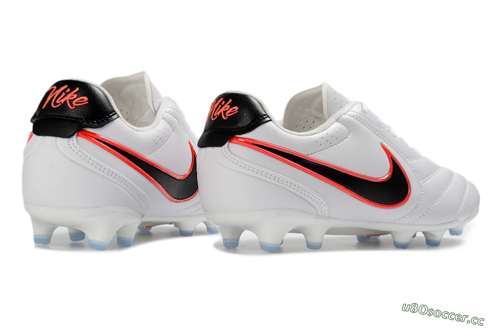 Men's Nike Tiempo Ligera Pro FG Firm Ground Low-Tops Football Boots - White/Neon Orange/Black 6