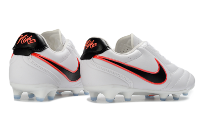 Men's Nike Tiempo Ligera Pro FG Firm Ground Low-Tops Football Boots - White/Neon Orange/Black