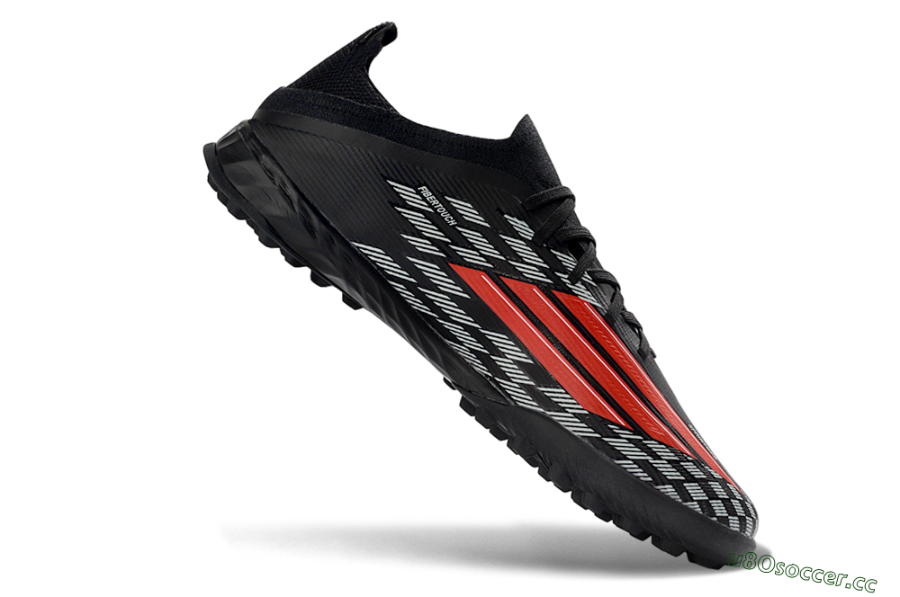 Unisex Adidas F50 Elite TF Artificial Turf Low-Tops Football Shoes - Black/Vibrant Red/Steel Grey 4