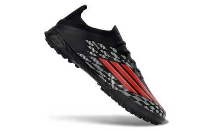 Unisex Adidas F50 Elite TF Artificial Turf Low-Tops Football Shoes - Black/Vibrant Red/Steel Grey