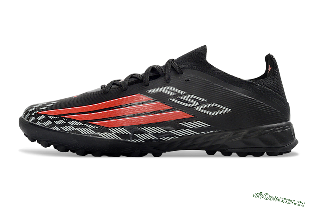Unisex Adidas F50 Elite TF Artificial Turf Low-Tops Football Shoes - Black/Vibrant Red/Steel Grey 0
