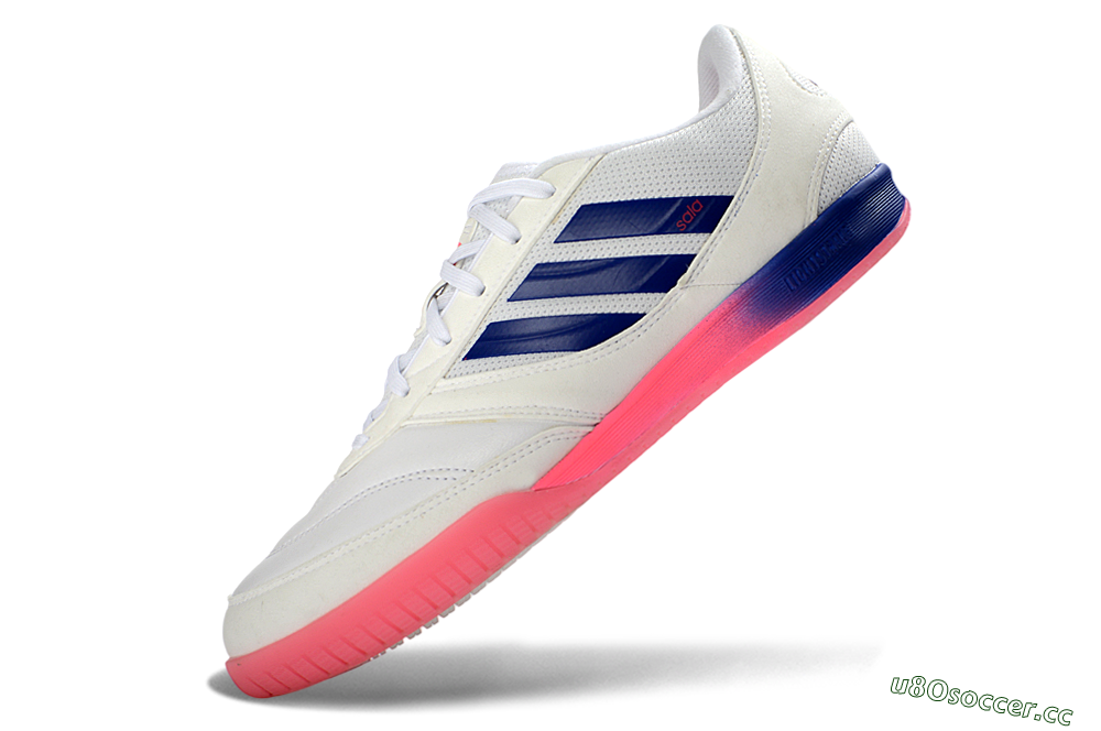 Men's Adidas Top Sala Competition 2 IC Indoor & Futsal Low-Tops Football Shoes - White/Navy Blue/Pink 5