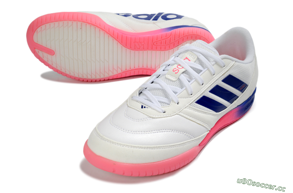 Men's Adidas Top Sala Competition 2 IC Indoor & Futsal Low-Tops Football Shoes - White/Navy Blue/Pink 3