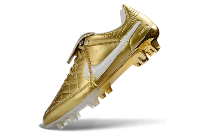 Men's Nike Tiempo Legend SE FG Firm Ground Low-Tops Football Boots - Gold/Royal Gold/Sleek White