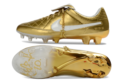 Men's Nike Tiempo Legend SE FG Firm Ground Low-Tops Football Boots - Gold/Royal Gold/Sleek White