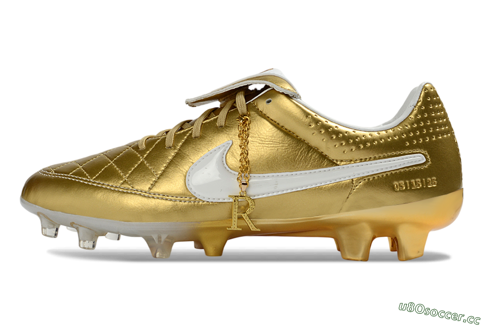 Men's Nike Tiempo Legend SE FG Firm Ground Low-Tops Football Boots - Gold/Royal Gold/Sleek White 0