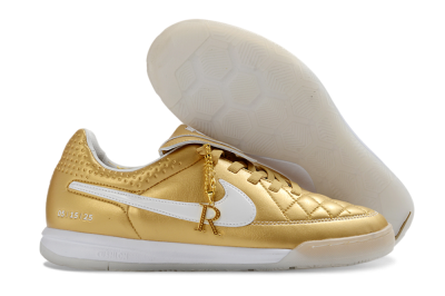 Men's Nike Tiempo Legend SE IC Indoor & Futsal Low-Tops Football Shoes - Gold/Metallic Gold/White