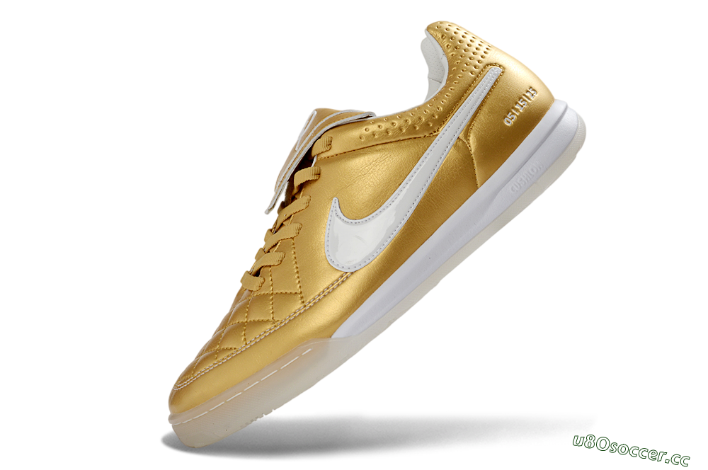 Men's Nike Tiempo Legend SE IC Indoor & Futsal Low-Tops Football Shoes - Gold/Metallic Gold/White 5