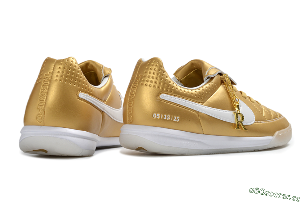 Men's Nike Tiempo Legend SE IC Indoor & Futsal Low-Tops Football Shoes - Gold/Metallic Gold/White 6