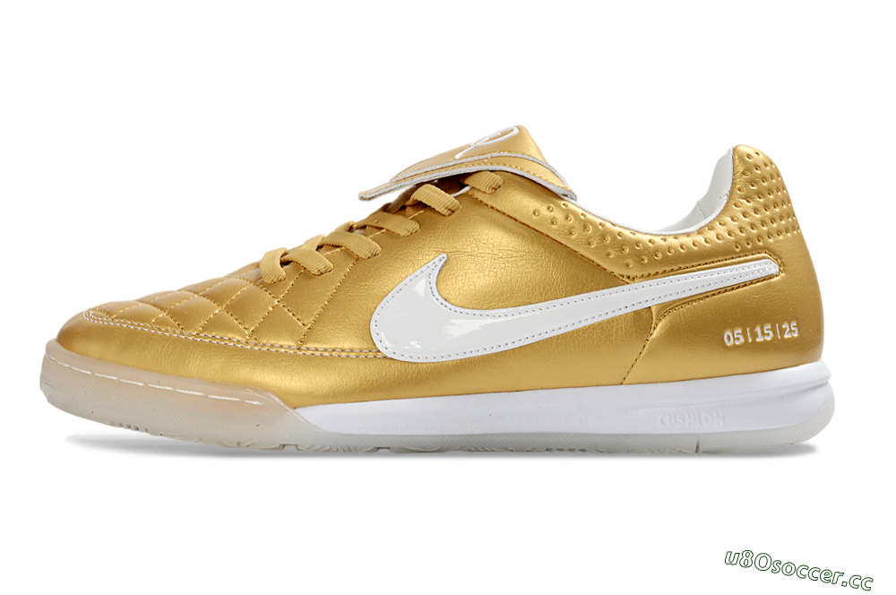 Men's Nike Tiempo Legend SE IC Indoor & Futsal Low-Tops Football Shoes - Gold/Metallic Gold/White 0