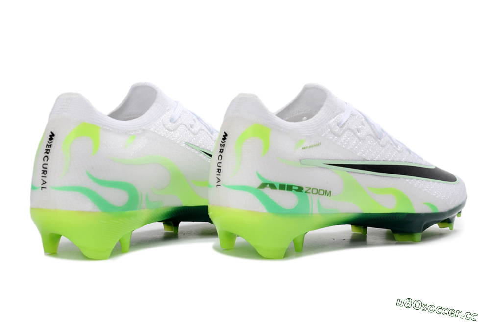 Unisex Nike Air Zoom Mercurial Vapor 16 Elite FG Firm Ground Low-Tops Football Boots - White/Electric Green/Black 6