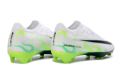 Unisex Nike Air Zoom Mercurial Vapor 16 Elite FG Firm Ground Low-Tops Football Boots - White/Electric Green/Black