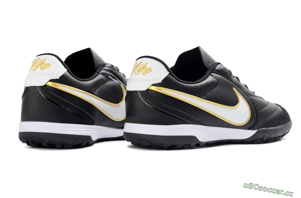 Men's Nike Tiempo Legend 11 Elite TF Artificial Turf Low-Tops Football Shoes - Black/Gold Accent/White Detail 6
