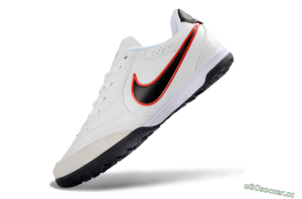 Men's Nike Tiempo Legend 11 Elite TF Artificial Turf Low-Tops Football Shoes - White/Electric Orange/Black 5