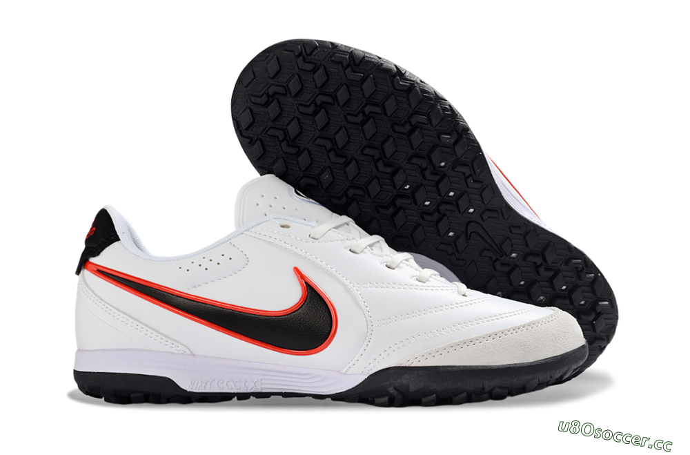 Men's Nike Tiempo Legend 11 Elite TF Artificial Turf Low-Tops Football Shoes - White/Electric Orange/Black 2