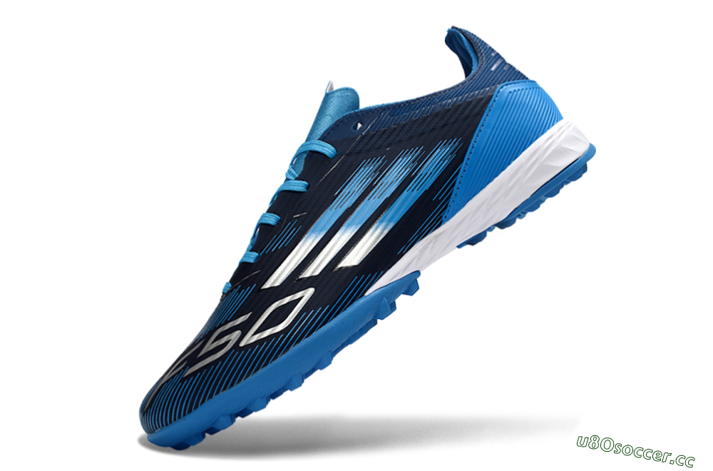 Unisex Adidas F50 Pro TF Artificial Turf Low-Tops Football Shoes - Blue/Electric Blue/Deep Navy 6