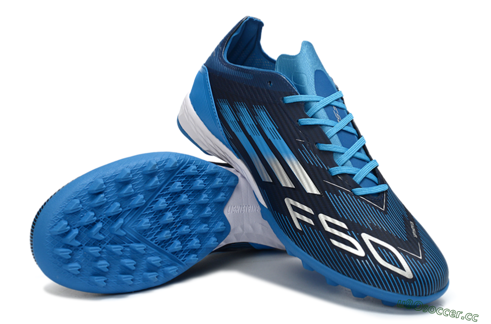 Unisex Adidas F50 Pro TF Artificial Turf Low-Tops Football Shoes - Blue/Electric Blue/Deep Navy 4