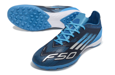 Unisex Adidas F50 Pro TF Artificial Turf Low-Tops Football Shoes - Blue/Electric Blue/Deep Navy